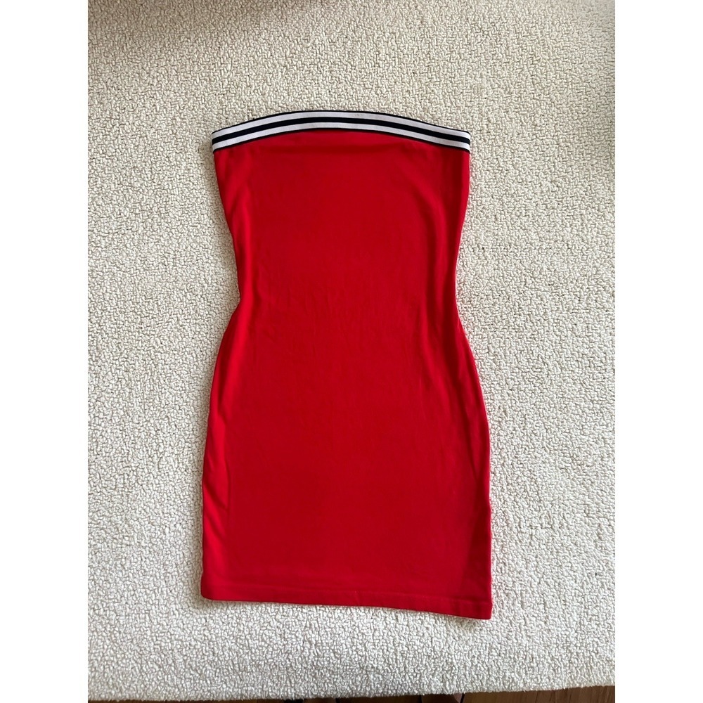 Garage Red Mini Dress P/S Athletic Striped Streetwear Casual Summer Trendy Chic